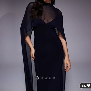 ASOS Navy Long Sleeve Dress